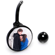 Load image into Gallery viewer, Black Anodized Titanium Custom Photo Belly Ring

