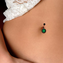 将图片加载到图库查看器，Green St Patricks Day Shamrock Black Belly Ring
