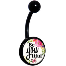 Load image into Gallery viewer, Watercolor BeYoutiful Black Belly Ring
