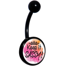 将图片加载到图库查看器，Watercolor Keep it Sassy Black Belly Ring
