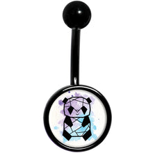 Load image into Gallery viewer, Watercolor Geometric Panda Black Belly Ring

