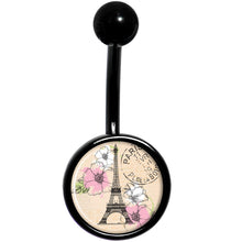 Load image into Gallery viewer, With Love from Paris Black Belly Ring
