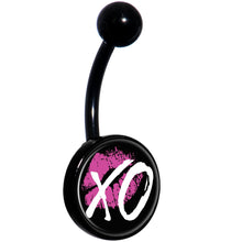 将图片加载到图库查看器，Pink Lips XO Kiss Black Belly Ring
