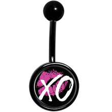 将图片加载到图库查看器，Pink Lips XO Kiss Black Belly Ring
