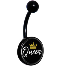 将图片加载到图库查看器，Queen Crown Black Belly Ring
