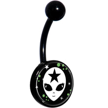 Load image into Gallery viewer, Starry Cute Alien Black Belly Ring
