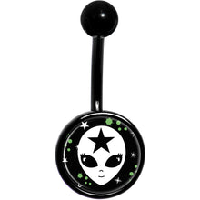 Load image into Gallery viewer, Starry Cute Alien Black Belly Ring

