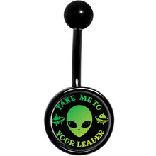将图片加载到图库查看器，Take Me To Your Leader Black Belly Ring
