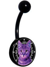 将图片加载到图库查看器，Boho Fuchsia Kitty Cat Black Belly Ring
