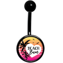 Load image into Gallery viewer, Tropical Paradise Beach Bum Black Belly Ring

