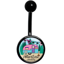 Load image into Gallery viewer, Adventure Awaits Camper Black Belly Ring
