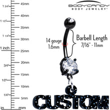 将图片加载到图库查看器，Custom Double Gem Personalized Name Belly Ring
