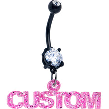 将图片加载到图库查看器，Custom Black Double Gem Personalized Name Belly Ring
