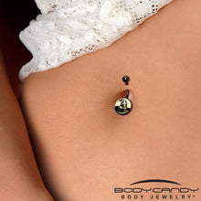Load image into Gallery viewer, Black Titanium Magic Witch Hat Glow in the Dark Belly Ring
