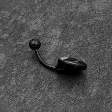 Load image into Gallery viewer, Black Glow in the Dark Peeking Black Cat Belly Ring by Onyx O
