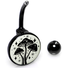 Load image into Gallery viewer, Glow in the Dark Mystic Mushroom Belly Ring by Onyx O
