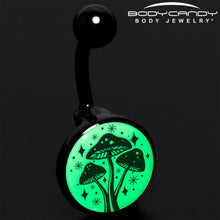 Load image into Gallery viewer, Glow in the Dark Mystic Mushroom Belly Ring by Onyx O
