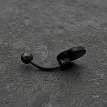 Load image into Gallery viewer, Black Glow in the Dark Holiday Peppermint Candy Belly Ring by Onyx O
