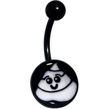 Load image into Gallery viewer, Black Glow in the Dark Poop Belly Ring by Onyx O
