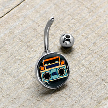 Load image into Gallery viewer, Retro Boombox Belly Ring by Onyx O
