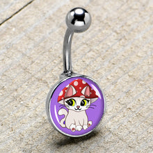 Load image into Gallery viewer, Polka Dot Mushroom Hat Cat Belly Ring by Onyx O
