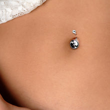 Load image into Gallery viewer, Cute Kitty Cat Yin Yang Belly Ring by Onyx O
