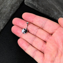 Load image into Gallery viewer, Cute Kitty Cat Yin Yang Belly Ring by Onyx O

