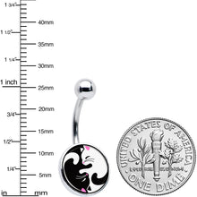 Load image into Gallery viewer, Cute Kitty Cat Yin Yang Belly Ring by Onyx O
