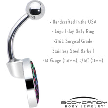 Load image into Gallery viewer, Rainbow Cheetah Print Belly Ring by Onyx O
