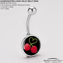 Load image into Gallery viewer, Cherry Heart Belly Ring by Onyx O

