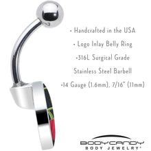 Load image into Gallery viewer, Cherry Heart Belly Ring by Onyx O
