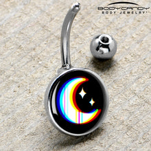 将图片加载到图库查看器，Chromatic Moon Belly Ring by Onyx O
