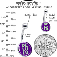Load image into Gallery viewer, Word DELULU Belly Ring by Onyx O
