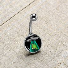 Load image into Gallery viewer, Alien UFO Dinosaur Abduction Belly Ring by Onyx O
