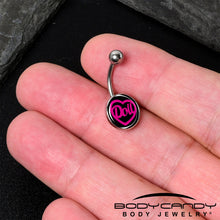 Load image into Gallery viewer, Hollow Heart Doll Word Belly Ring by Onyx O
