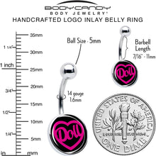 Load image into Gallery viewer, Hollow Heart Doll Word Belly Ring by Onyx O

