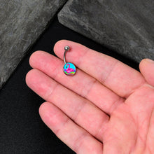 Load image into Gallery viewer, Rainbow Sea Floating Flamingo Belly Ring by Onyx O
