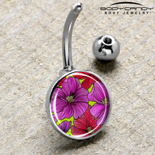 Load image into Gallery viewer, Blossom Creation Tropical Floral Flowers Belly Ring by Onyx O
