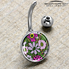 Load image into Gallery viewer, Blossom Creation Paradise of Pink Flowers Belly Ring by Onyx O

