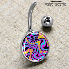 将图片加载到图库查看器，Funky Swirls Belly Ring by Onyx O
