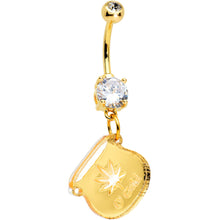 Load image into Gallery viewer, Clear Gem Gold Tone Pot of Gold 420 St Patricks Dangle Belly Ring
