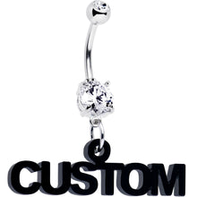 将图片加载到图库查看器，Custom Double Gem Personalized Name Belly Ring
