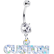 将图片加载到图库查看器，Custom Double Gem Personalized Name Belly Ring
