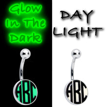 将图片加载到图库查看器，Custom Glow in the Dark Logo Personalized Initial Belly Ring
