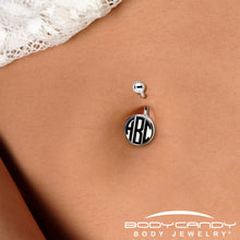 将图片加载到图库查看器，Custom Glow in the Dark Logo Personalized Initial Belly Ring
