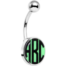 将图片加载到图库查看器，Custom Glow in the Dark Logo Personalized Initial Belly Ring

