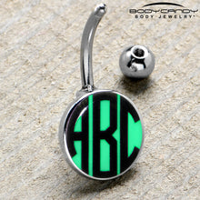 将图片加载到图库查看器，Custom Glow in the Dark Logo Personalized Initial Belly Ring
