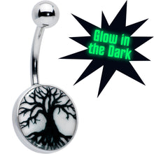 Load image into Gallery viewer, Glow in the Dark Tree of Life Belly Ring by Onyx O
