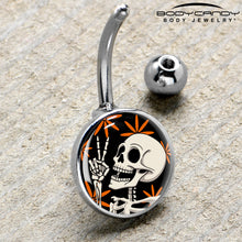 将图片加载到图库查看器，Peace Sign Skeleton Belly Ring by Onyx O
