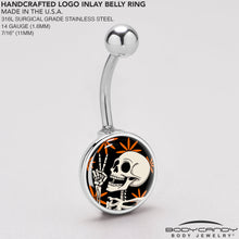 将图片加载到图库查看器，Peace Sign Skeleton Belly Ring by Onyx O
